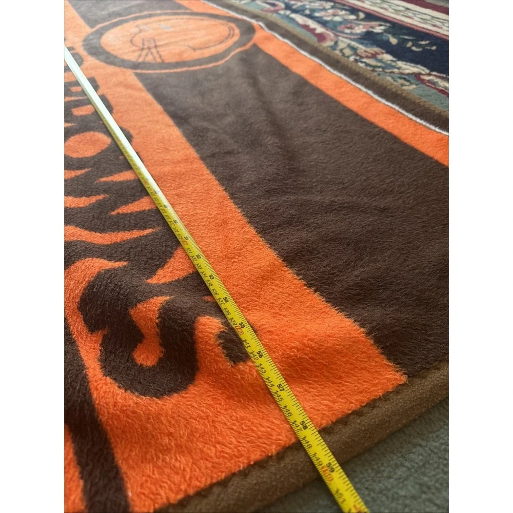 Vintage 1980's Cleveland Brown Stadium Throw Blanket 26 1/2 x 57 1/2 Beach Towel
